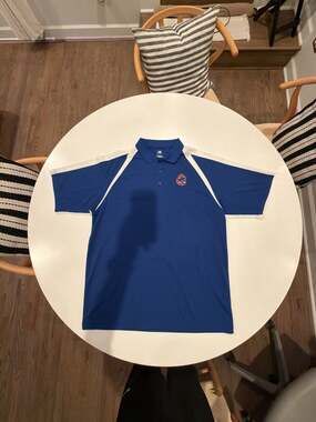 Chicago Cubs MLB Genuine Merchandise Blue and White Polo Shirt Size L